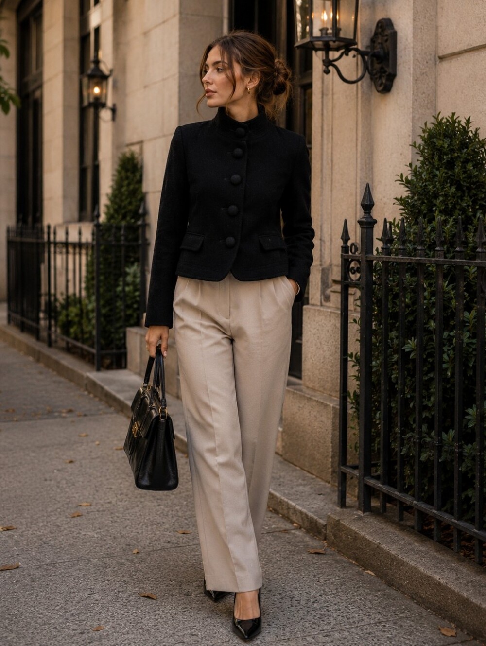 J.Crew 100% Wool Black Cropped Jacket Size 8 Quiet Luxury Old Money Classic Lux - Picture 3 of 16
